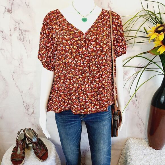 Madewell ditzy floral print cottagecore prairie top - Picture 1 of 7